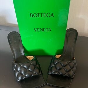 Bottega Veneta Black Quilted Leather Slide Mules